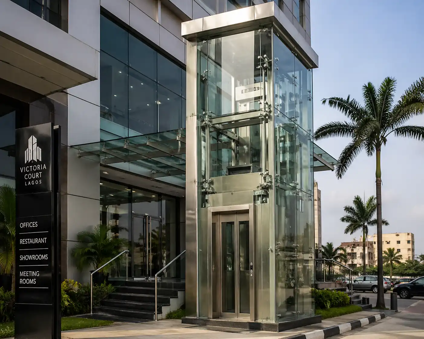 external glass elevator-lagos-example
